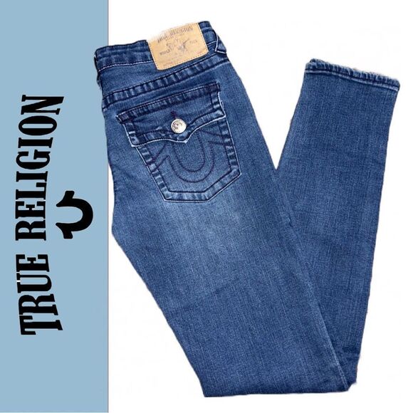 True Religion Girls Stretch Mid-Rise Skinny‎ Jeans - Size 14 - Picture 1 of 2
